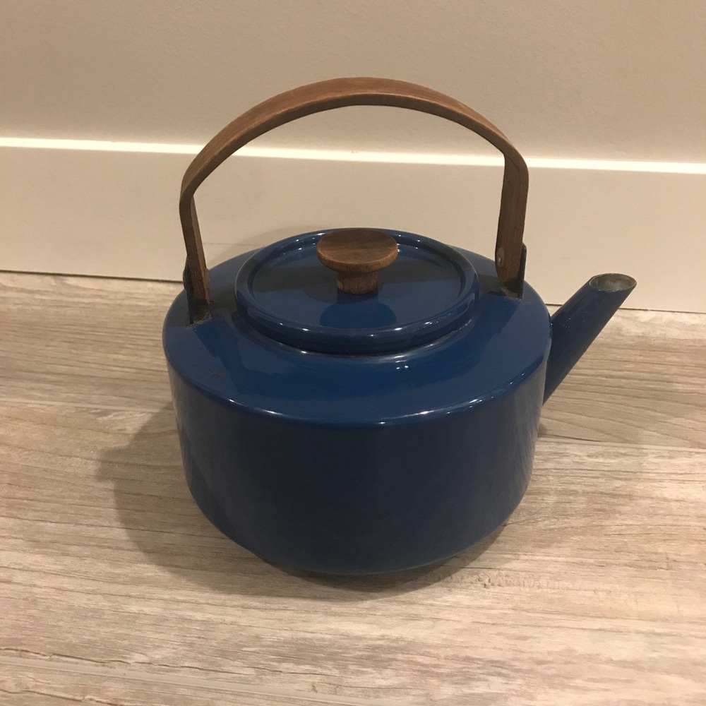Vintage enamel tea kettle